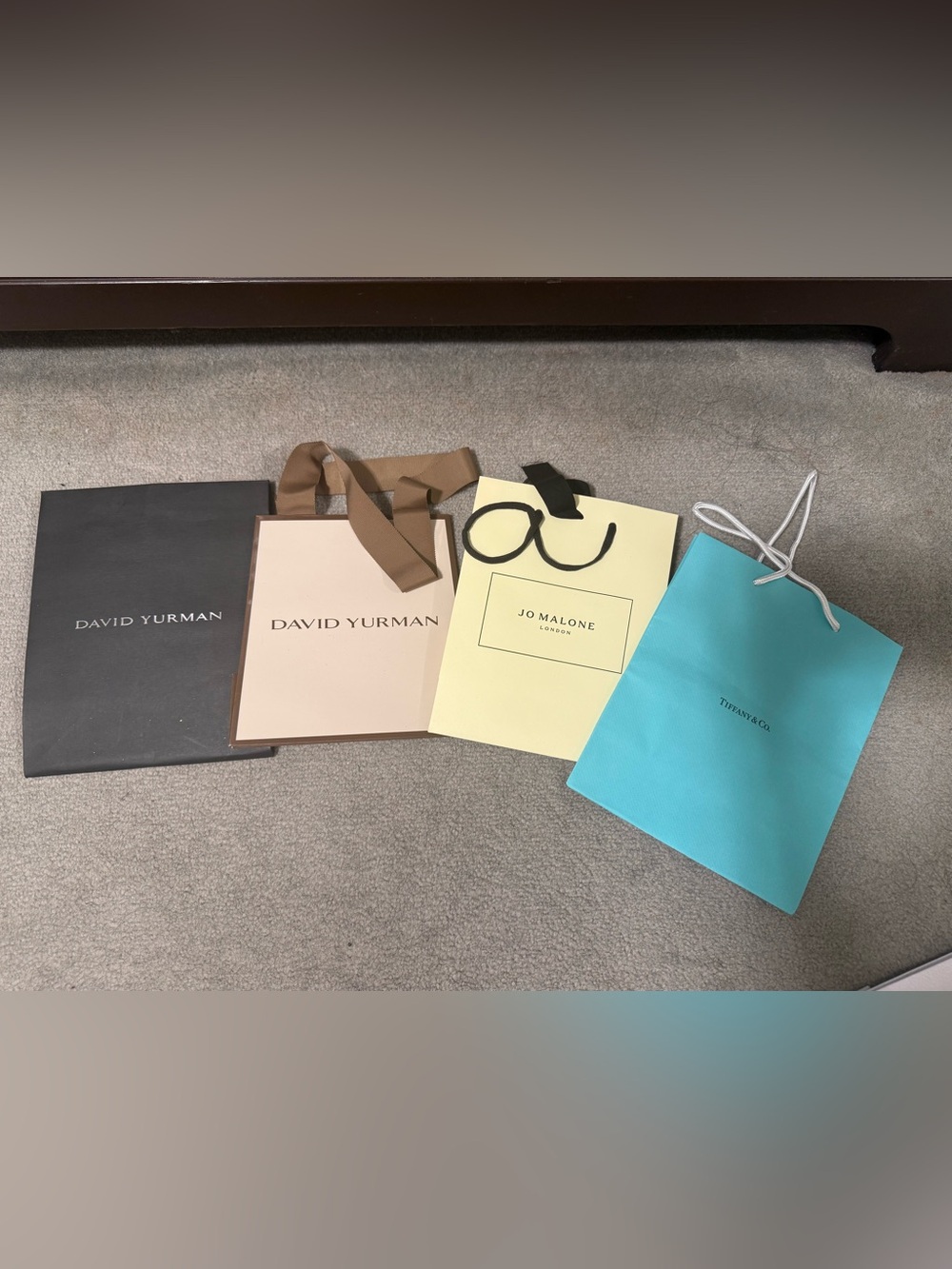 David Yurman Beige and Brown Ribbon Gift Bag